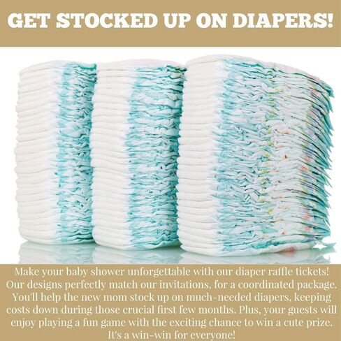 Adventure Awaits World Traveler Gender Neutral Diaper Raffle Tickets for Baby Showers, 20 2" X 3" Double Sided Inserts, Bring a Pack of Diapers to Win Favors & Prizes! in Kuwait