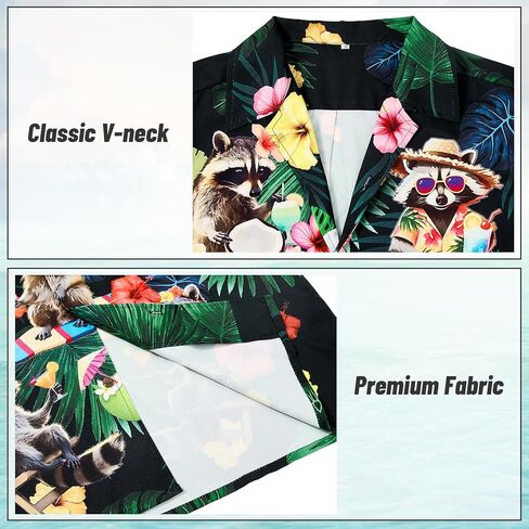 قميص هاواي للرجال بأكمام قصيرة، قميص صيفي استوائي للشاطئ، قميص كاجوال بأزرار سفلية، قميص ألوها، أشجار النخيل، أحمر M in Kuwait