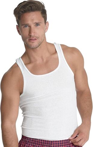 قمصان داخلية قطنية بدون أكمام للرجال من Hanes، عبوة من 6 قطع in Kuwait