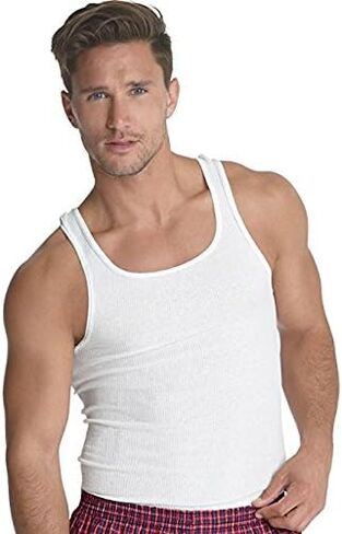 قمصان داخلية قطنية بدون أكمام للرجال من Hanes، عبوة من 6 قطع in Kuwait