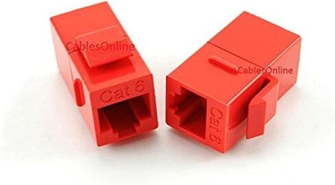 Cablesonline ، 10 حزم CAT6 أنثى/أنثى RJ45 Ethernet Red Keystone Jack Coupler ، WP-C02RD-10 in Saudi Arabia