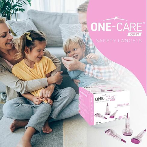 ONE-CARE Opti Safety Lancets, Top Button Activated, 21G x 2.8mm, 200 Count in Saudi Arabia