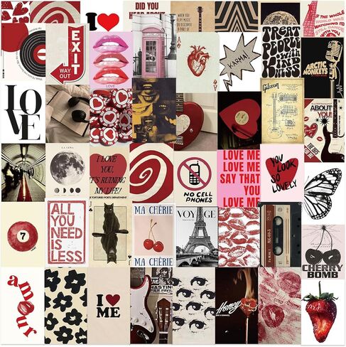 50 Pcs Pintest Decals Vinyl Aesthetic Waterproof Stickers Adorable Decor Supplies Party Suitable for Mobile Laptop Computer Phone Water Bottle DIY Crafts Journal in Kuwait
