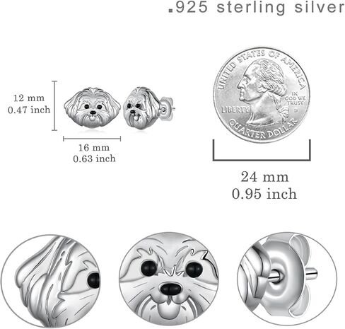 Dog Earrings 925 Sterling Silver Dog Stud Earrings Cute Dog Animal Jewelry Gifts for Women Girls in Saudi Arabia