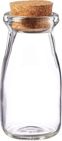 Kate Aspen Vintage Milk Shaped Corked Glass, Baby Shower Party Favor, Centerpiece, Bud Vase Decorative Bottles, 18, Clear, 18 Count (27196NA) in Saudi Arabia