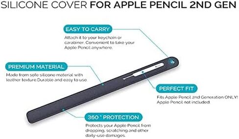 Pencil Holder Compatible with Apple Pencil 2nd Generation,Detachable Apple Pencil 2nd Generation Silicone Sleeve Pocket Pouch,Portable Thickened Case (Green) in Kuwait