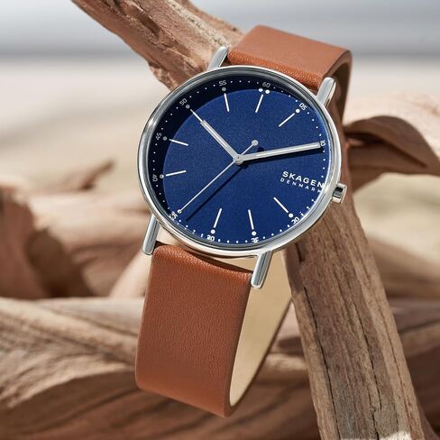 ساعة Skagen Signatur للرجال مع شبكة من الفولاذ المقاوم للصدأ أو سوار جلدي، ساعة بسيطة للرجال in Kuwait