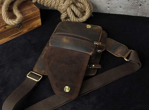 Le'aokuu Mens Fashion مصمم شاي عرضي السفر المشي لمسافات طويلة Crossbody صدر حبال حقيبة كتف واحد 214 in Saudi Arabia