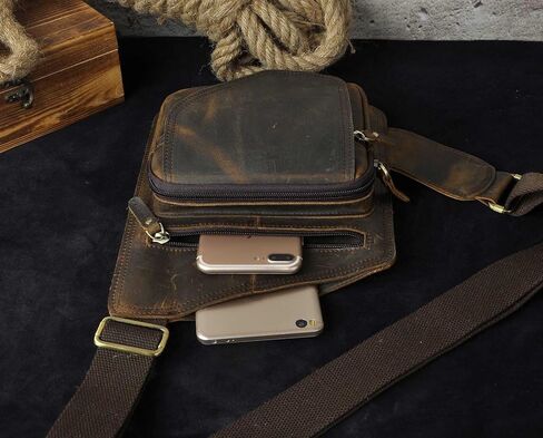 Le'aokuu Mens Fashion مصمم شاي عرضي السفر المشي لمسافات طويلة Crossbody صدر حبال حقيبة كتف واحد 214 in Saudi Arabia