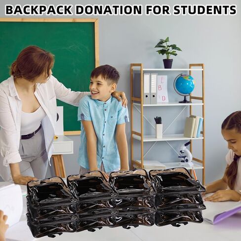Amylove 32 Pack واضحة على ظهر الظهر بشكل كبير PVC PVC Black Black Propack 15 "انظر من خلال حقائب العمل الرياضي للجنسين in Kuwait