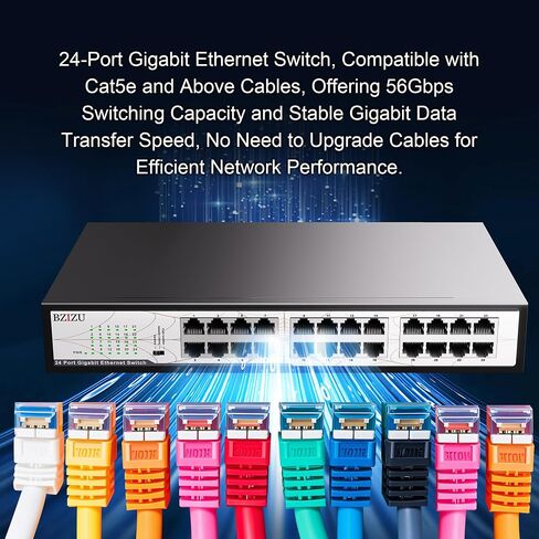 16-Port Gigabit Switch, Unmanaged,32Gbps Switching Capacity, 3-Mode(VLAN,Std,Clone), Fanless Metal, Plug & Play, Office/Surveillance/SMB in Saudi Arabia