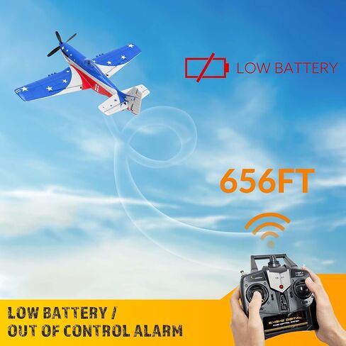 rcxsuv VOLANTEXRC Remote Control Aircraft,4-CH RC Plane,Ready to Fly P51Mustang,Mustang Radio Controlled Plane for Adult with X-Pilot Stabilization System, One Key Aerobatic, 2.4GHZ 6-AXIS Gyro in Kuwait