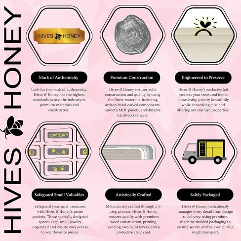 Hives and Honey - Roman Jewelry Armoire - Locking Jewelry Storage Organizer, Black in Kuwait