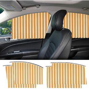 4 Pack Slidable Car Side Window Sun Shades Privacy Magnetic Curtains for Baby Sleeping with Heat and UV Protection(Black) W01003