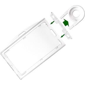 Heavy Duty Clear Locking Id Badge Holder Horizontal and Vertical Dual Use Hard Plastic ID Card Holder Hold 3 Cards by Fallen One