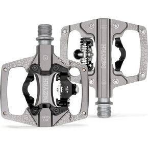 Mountain Bike Pedals Bearing Flat Platform Compatible with SPD,Dual Function Sealed Clipless Aluminum 9/16" Pedals with Cleats for Road, MTB, Mountain Bikes