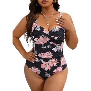 Women Plus Size Bathing Suit Tummy Control Womens Swimsuits One Piece Plus Size Swimsuits Vintage Swimwear