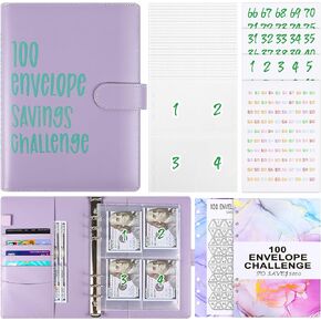 100 Envelopes Money Saving Challenge 100 Day Savings Challenge Binder with Cash Envelopes Budget Binder Savings Book Makes Saving $5,050 Easier for Home, Office, School