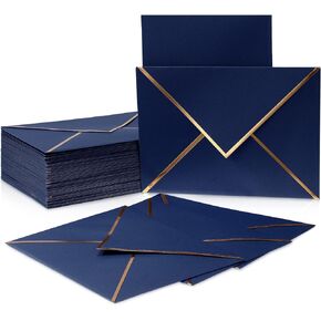 Epakh 100 Pack A7 Envelopes with Gold Border 5 x 7 Envelopes for Invitations V Flap Self Adhesive Thick Mailing for Office Wedding Greeting Cards Birthday Bridal Shower Graduation Parties(Red)