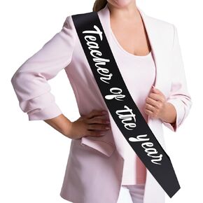JOYMEMO Teacher of the Year Sash - Thank You Teachers and Teacher Appreciation Week Decorations, Teacher Appreciate Party Decor, Happy Teachers’ Day Supplies