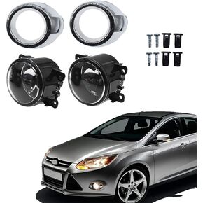 WFLNHB 1 Pair of Driving Fog Lights Replacement for 2012-2014 Ford Focus S SE SEL Titanium Left + Right Clear Lens Bumper Lamps Bulbs
