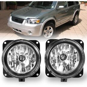 AUTOWIKI Fog Lights For 05-06 Ford Escape/ 03-04 Ford Mustang Cobra (SVT Model Only)/ 02-04 Ford Focus SVT/ 2002 Lincoln LS Fog Light Assembly 2PCS OEM Replacement Fog Lamps