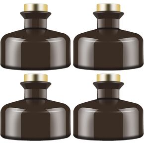 Brown Black Glass Diffuser Bottles Diffuser Jars with Gold Caps Set of 4 – 2.75 inches High, 150ml 5.1 Ounce. Fragrance Accessories Use for DIY Replacement Reed Diffuser Sets.