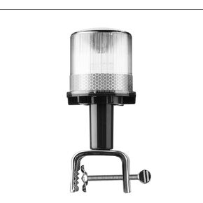 Solar Strobe Warning Light 360 Degree - Super Bright Waterproof IP48 for Construction Traffic Dock Marine Wireless - Constant On or Flashing (WHITE)