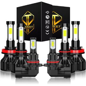 Compatible for 2009 2010 2011 2012 DODGE RAM 1500 2500 3500 LED Headlight Bulbs, 9005 H11 Headlights High Low Beam 9145/9006 Fog Light Bulbs, Plug and Play, 6-Pack Halogen Replacement in Kuwait