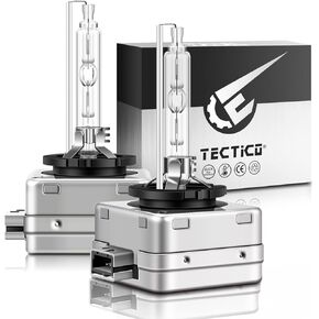 TECTICO D2S Xenon HID Headlights Bulbs, 35W 8000K Cool White High/Low Beam Headlights, Automotive Replacement Bulbs, Pack of 2