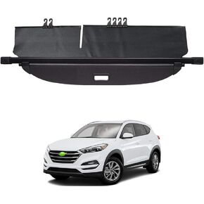 Powerty Only Fit for Cargo Cover Hyundai Tucson 2016 2017 2018 2019 2020 2021 Retractable Trunk Shielding Shade Cargo Luggage Cover Carbon Fiber Texture (Updated Version:no Gap)