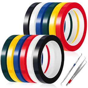 12 Rolls 1/2 Inches Colorful Autoclave Tapes, 216 Feet Length Each Tape, Dental Marking Tape, Instruments Identification Tape Autoclavable 270 Fahrenheit Degree, 6 Color