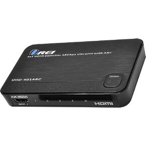 OREI 4K ARC 4x1 HDMI Switcher - Supports 4K @ 60Hz - (4 input, 1 Output) Connect Sound bar With ARC, 4 in 1 Out HDMI Switcher