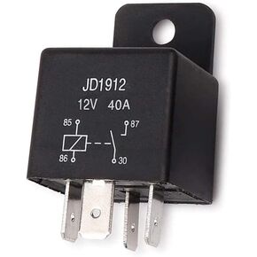 JD1912 Automotive Relay 4-Pin 40A 12V SPST Car Truck Van Motorcycle Boat Relay，2 Pack