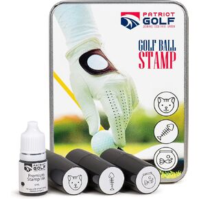 Patriot Golf - Three 3 Premium Golf Ball Marker Stamp, Refillable with Permanent Ink That Scratch Proof, Customize, add Style to Each of Your Game Army Navy Airforce Veteran and cat Lover Gift