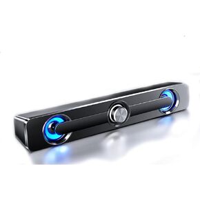 Computer Laptop Speaker,Supports 3.5mm Universal Speaker Jack,Volume Control Knob,2 Speakers + 2 Bass Vibration,Portable, Easy to Use,Great Gift for Family Friend(Black)
