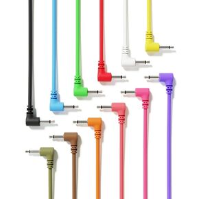 Right Angle Mono Modular Patch Cables TS 3.5mm 1/8 inch Eurorack Synthesizer [10-Pack | 180 cm - 70.87"]