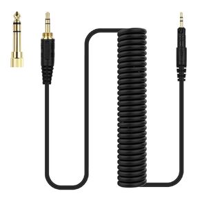 كابل بديل ATH-M50X متوافق مع سماعات رأس الألعاب Audio-Technica ATH-M50X ATH-M40X ATH-M60X ATH-M70X مع محول 6.35 مم 5 أقدام يمتد إلى 10 أقدام