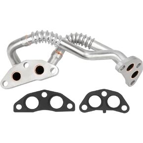 Engine Oil Cooler Line Lower Pipe Assembly with 2PCS Gaskets Compatible with 07-19 Toyota Sienna 08-19 Highlander 09-16 Venza 07-16 Lexus RX350 10-16 RX450h, 625-022 15767-31020 15785-31010