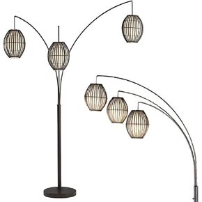 مصباح Adesso 4026-26 Maui Arc، 82 بوصة، 3x60W ساطع، 13 CFL، برونزي عتيق، 1 مصباح أرضي