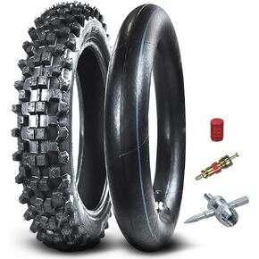 Rear 80/100-12 3.00-12 Tire and Inner Tube for 110cc 125cc CRF70 CRF110 XR70 KLX110 TTR90 PW80 RM60 RM65 TaoTao DB14 SSR Apollo Coolster Dirt Pit Bike Motorcycle Off Road Motocross Heavy Duty