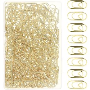150 Pcs Gold Heart Paper Clips Cute Mini Paperclips Binder Clip for Office School Supplies Document Organizing Metal Letter Holder Heavy Duty Tight Grip Prevent Scratching Tearing 0.78" 20mm