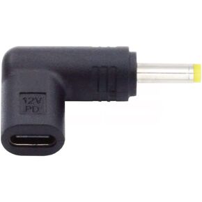 cablecc USB 3.1 Type C USB-C Female to DC 12V 3.0x1.1mm Plug Adapter 90 Degree Angled PD Emulator Trigger