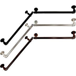 Rod Desyne 1" Blackout Corner Curtain Rod, 28-48 inch, Black