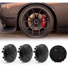 4 Pieces 63mm 2.5" Glossy Black // Slashes Car Custom Plastic Car Wheel Hub Center Caps Cover Fit for Charger Challenger Durango 2015-2019 with 20" Wheels 6CZ27DX8AA