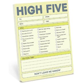Knock Knock High Five Nifty Note Pad: Checklist Memo Pad (Pastel Yellow), 4 x 5.25-Inches