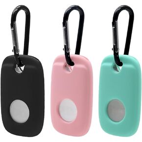 3 Pack Compatible with Tile Pro 2022 Case with Keychain, Flexible Silicone Anti-Scratch Shock-Absorbing Protective Skin Cover Kit Compatible with Tile Pro 2022 Tracker (Black Pink Blue)