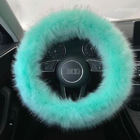 Colorful Fluffy Steering Wheel Cover for Women, JXJKMMN Fuzzy Steering Wheel Cover Winter Warm Furry Car Decor Fashion Fur Car Accessories Universal 14.96 Inch for Most Car (Colorful)