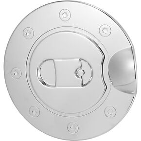 ACROPIX Stick-on Gas Door Fuel Tank Cap Filler Cover Decoration for Ford F150 - Pack of 1 Silver Tone