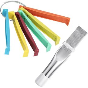 Air Conditioner Condenser Fin Comb Set, FCR6 Fin Comb and Stainless Steel Evaporator Radiator Cleaning Tool, AC Condenser Fin Straightener Cleaner, Universal Fin Comb Repair Clean Brush
